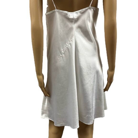 Private Luxuries White Embroidered Slip Night Dress Spaghetti Strap Womens M - Picture 4 of 9